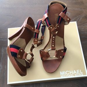 Michael Kors Seaport T-Strap Heels - 7.5
